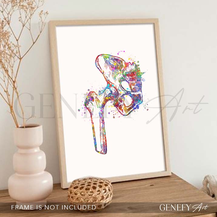 Hip Bone Anatomy Watercolour Print