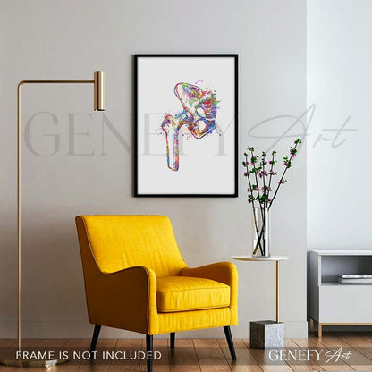 Hip Bone Anatomy Watercolour Print