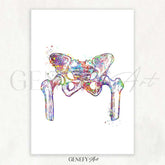 Hip Bone Anatomy Watercolour Print - Genefy Art