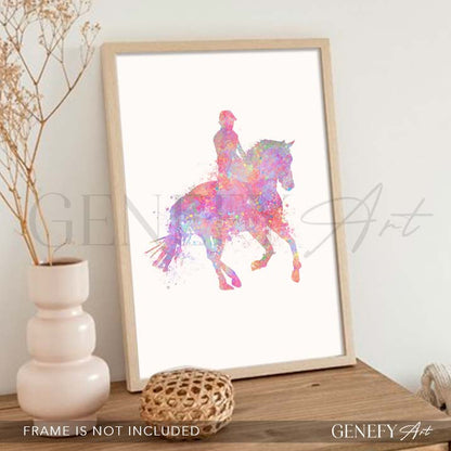 Horse Riding Watercolour Art Print