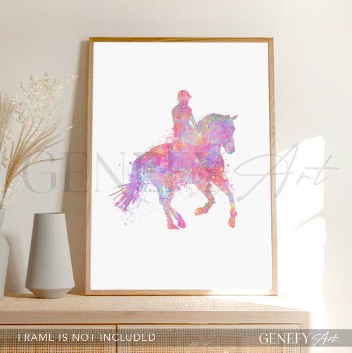 Horse Riding Watercolour Art Print