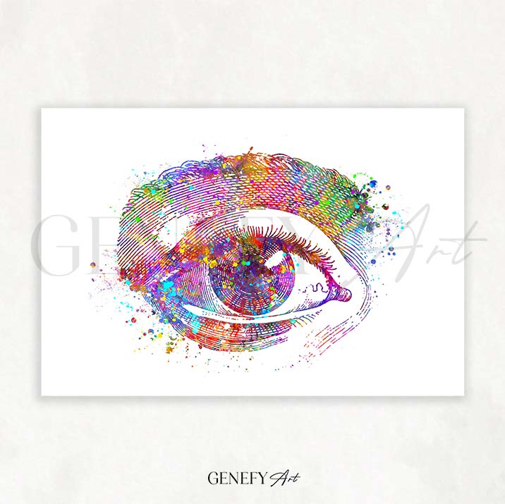 Eye Anatomy Watercolour Print