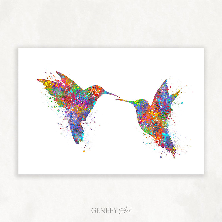 Hummingbird Watercolour Art - Genefy Art