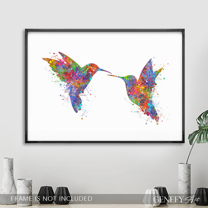 Hummingbird Watercolour Art - Genefy Art