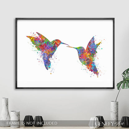 Hummingbird Watercolour Art - Genefy Art