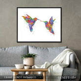 Hummingbird Watercolour Art - Genefy Art