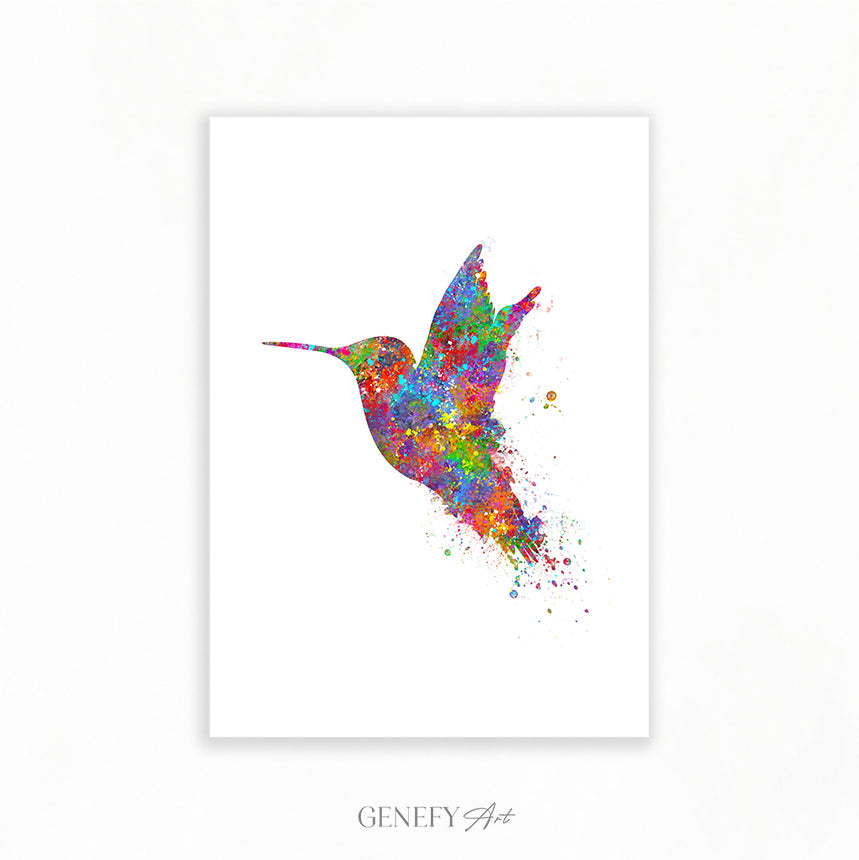 Hummingbird Watercolour Print - Genefy Art