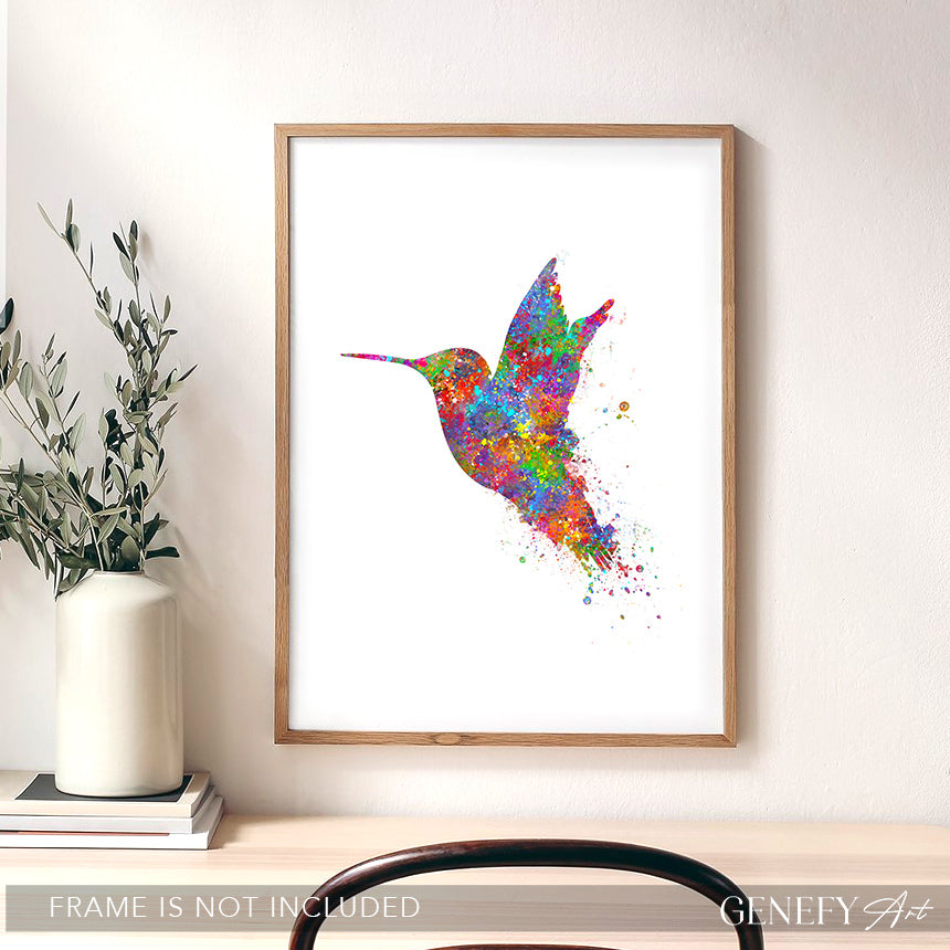 Hummingbird Watercolour Print - Genefy Art