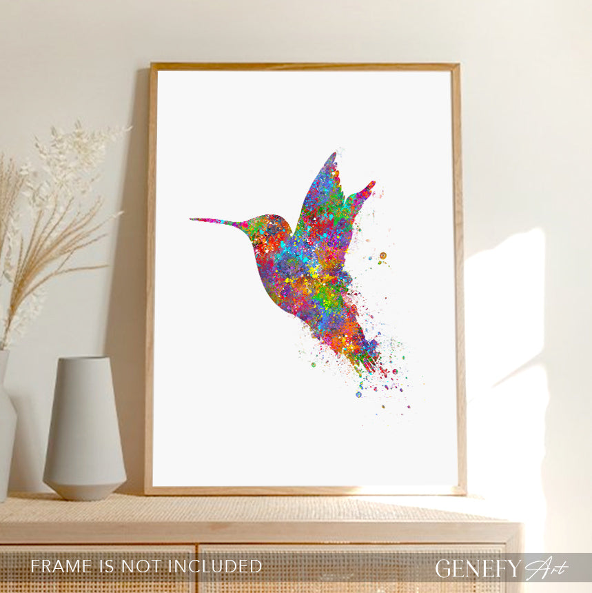 Hummingbird Watercolour Print - Genefy Art