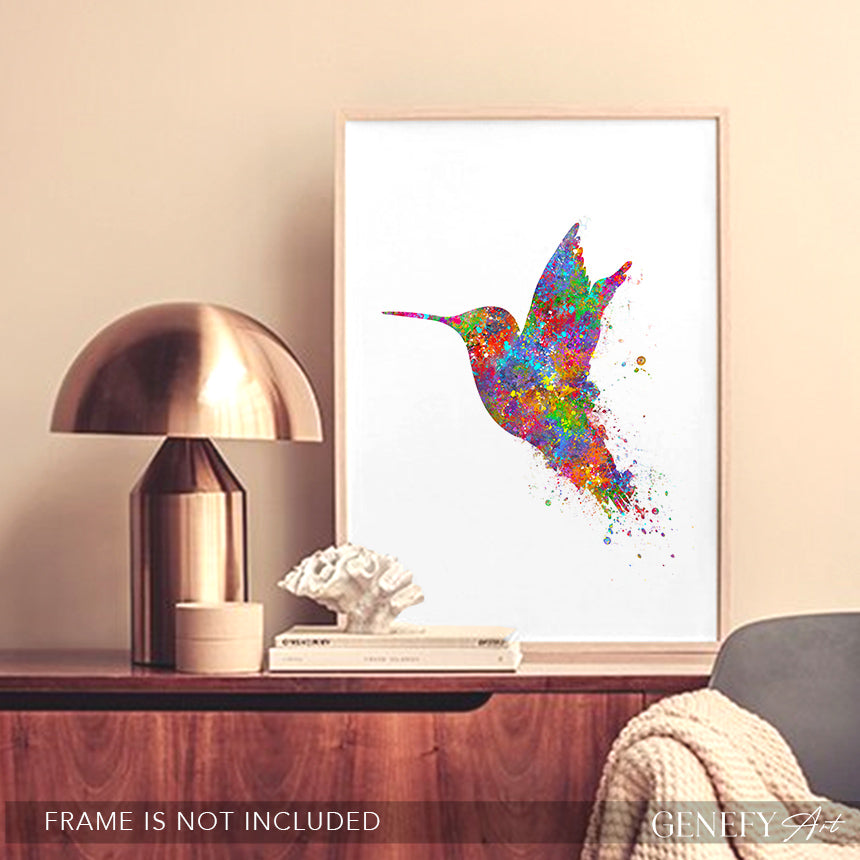 Hummingbird Watercolour Print - Genefy Art