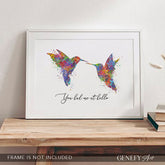 Hummingbird Love Quote Watercolour Art Print