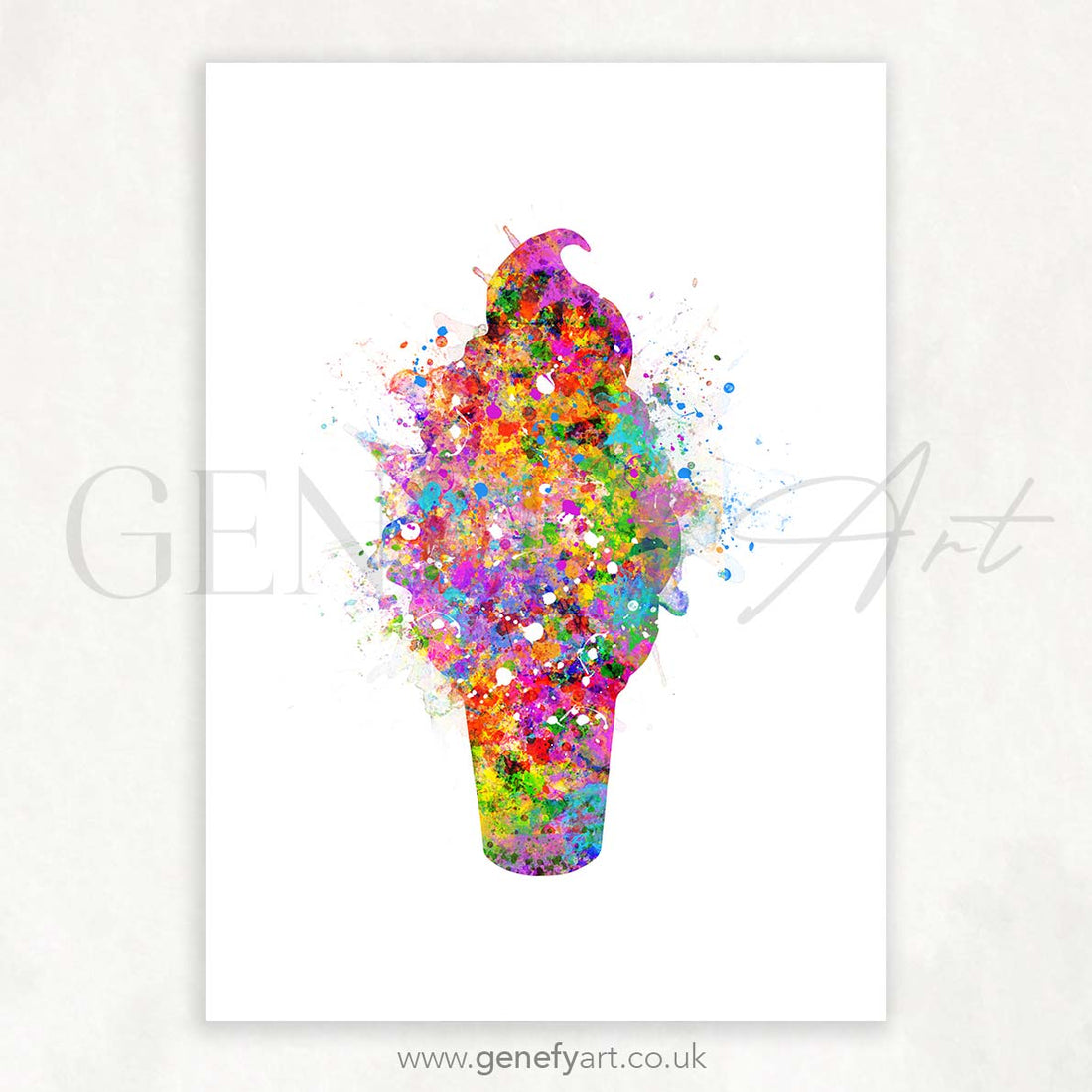 Ice Cream Watercolour Print - Genefy Art