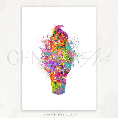 Ice Cream Watercolour Print - Genefy Art