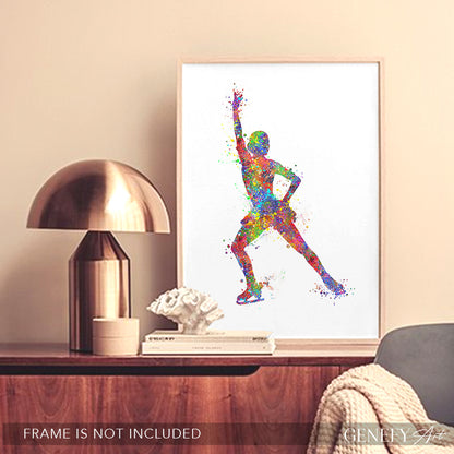 Ice Skating Watercolour Art Print