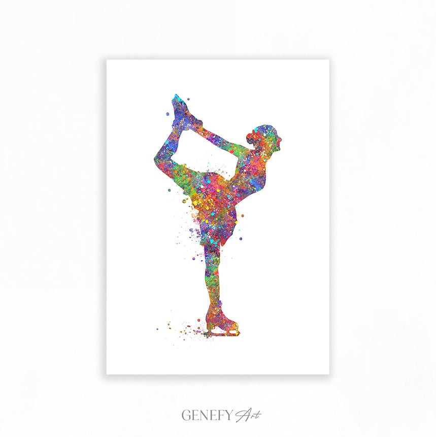 Figure Skating Watercolour Art Print