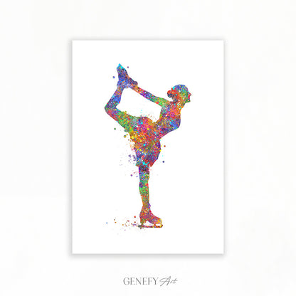 Figure Skating Watercolour Art Print