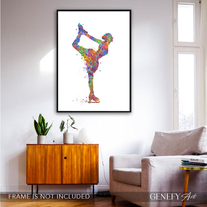 Figure Skating Watercolour Art Print