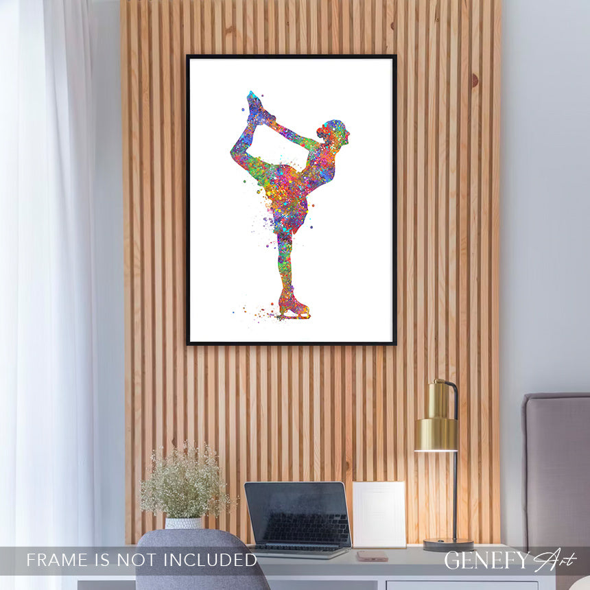 Figure Skating Watercolour Art Print