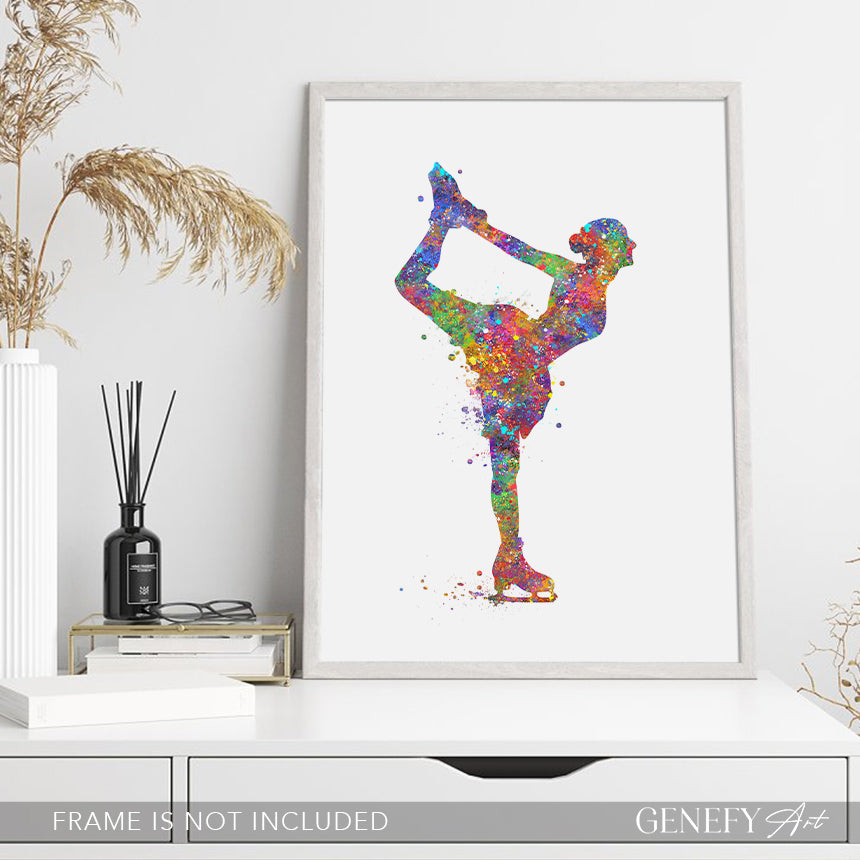 Figure Skating Watercolour Art Print