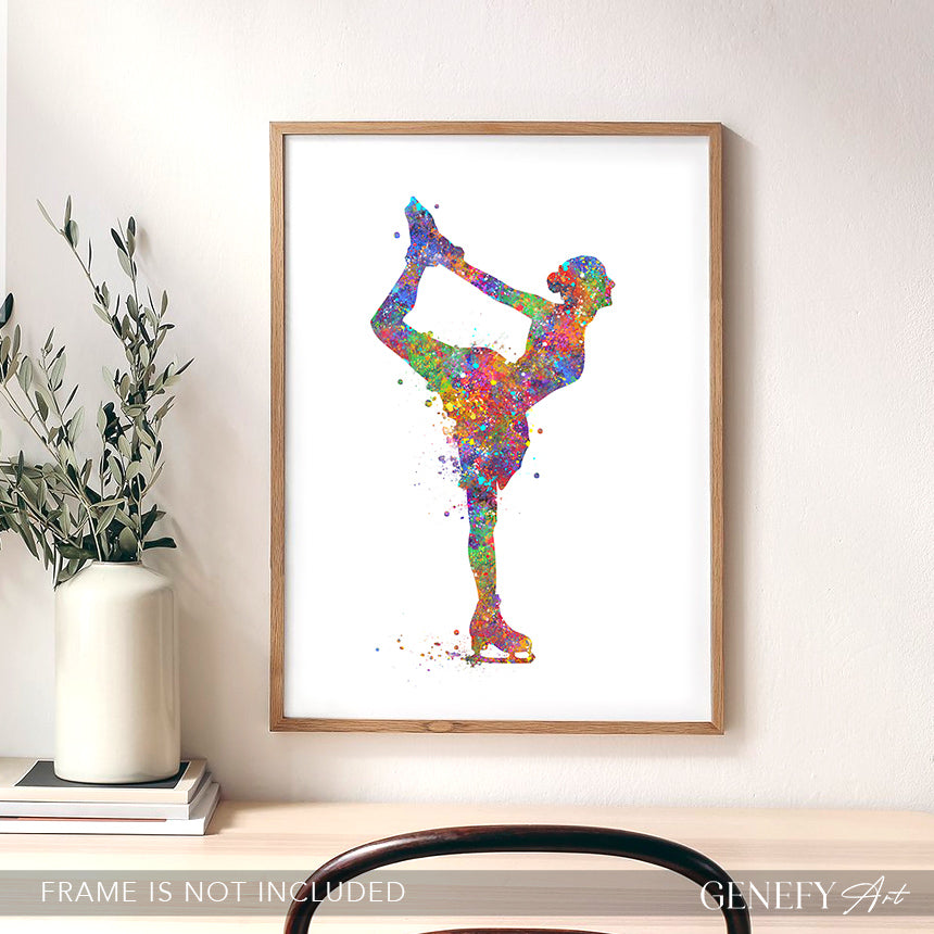 Figure Skating Watercolour Art Print