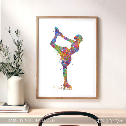 Figure Skating Watercolour Art Print