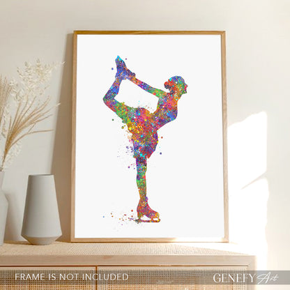 Figure Skating Watercolour Art Print