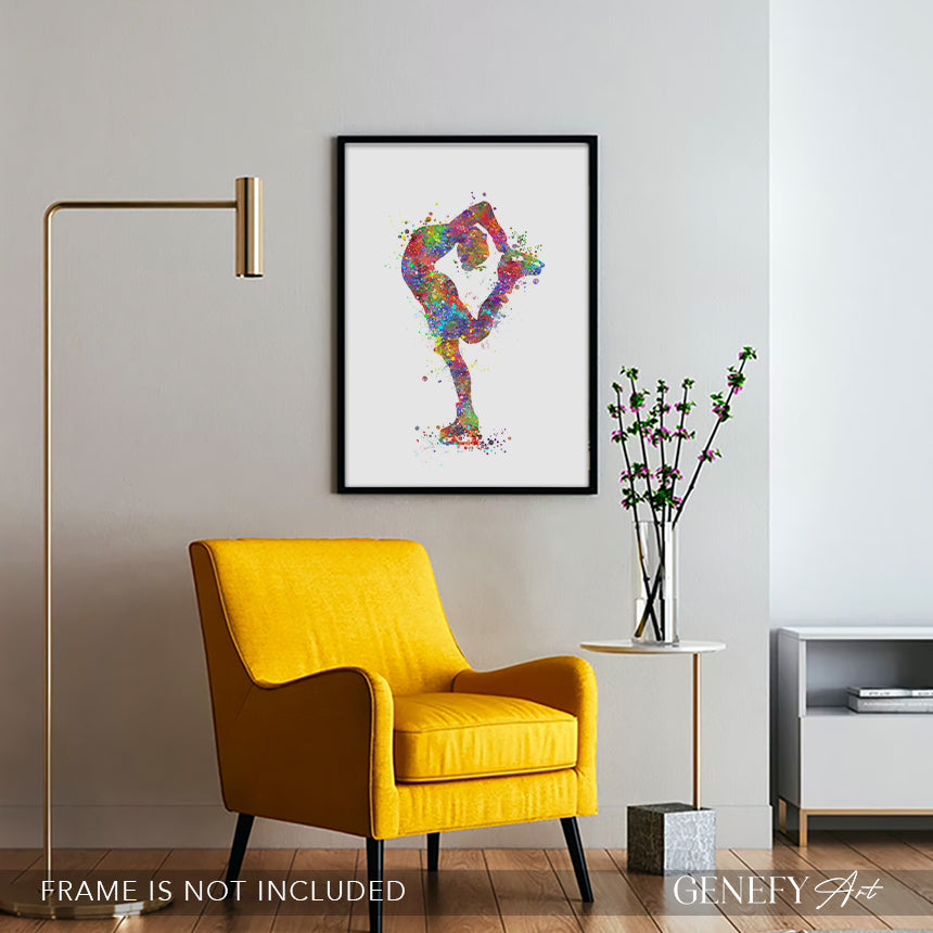 Ice Skating Watercolour Art Print