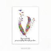 Birds Feather Quote Watercolour Print - Genefy Art
