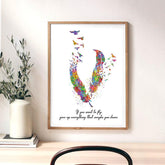 Birds Feather Quote Watercolour Print - Genefy Art
