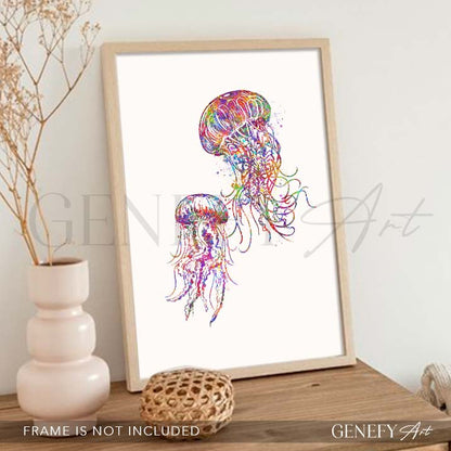 Jellyfish Family of 2 Watercolour Print