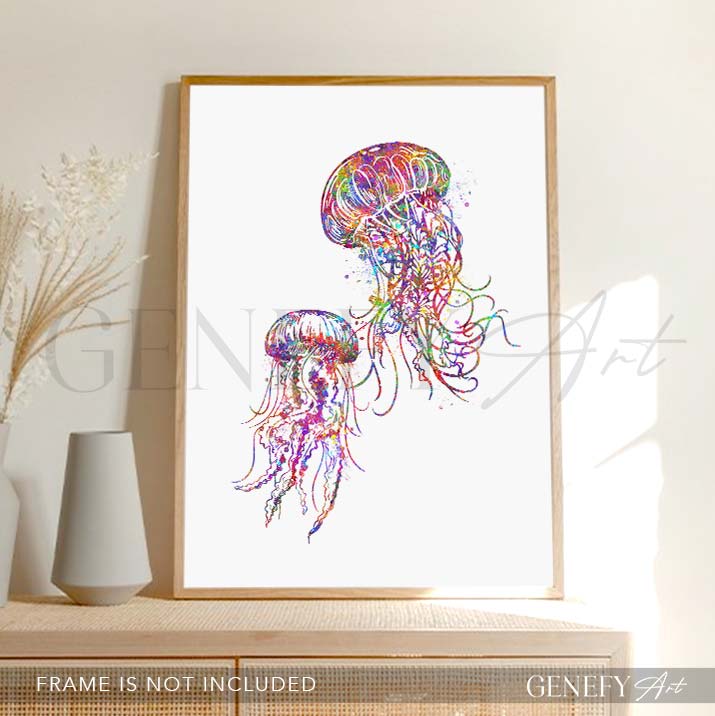 Jellyfish Family of 2 Watercolour Print