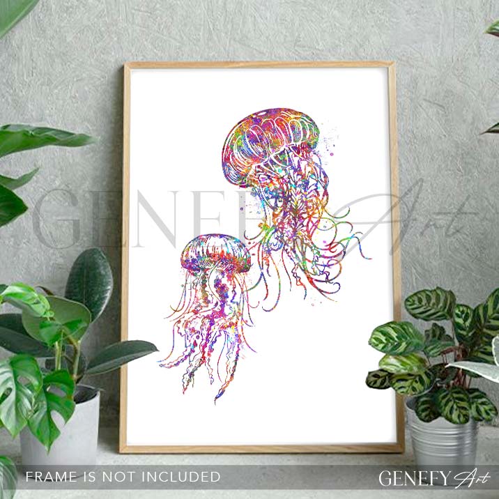 Jellyfish Family of 2 Watercolour Print