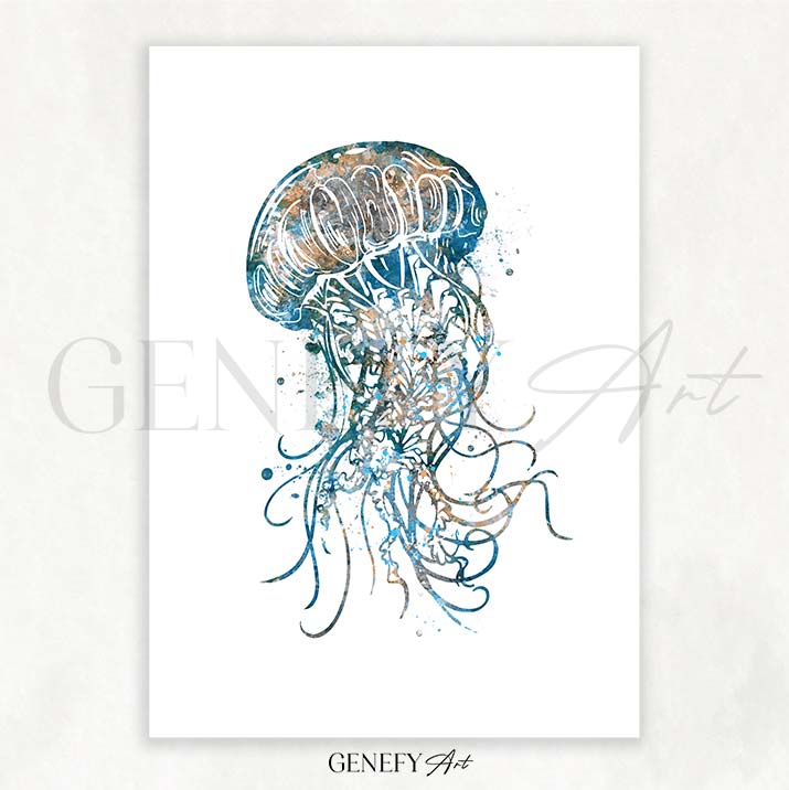 Jellyfish Watercolour Print