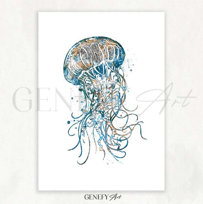Jellyfish Watercolour Print