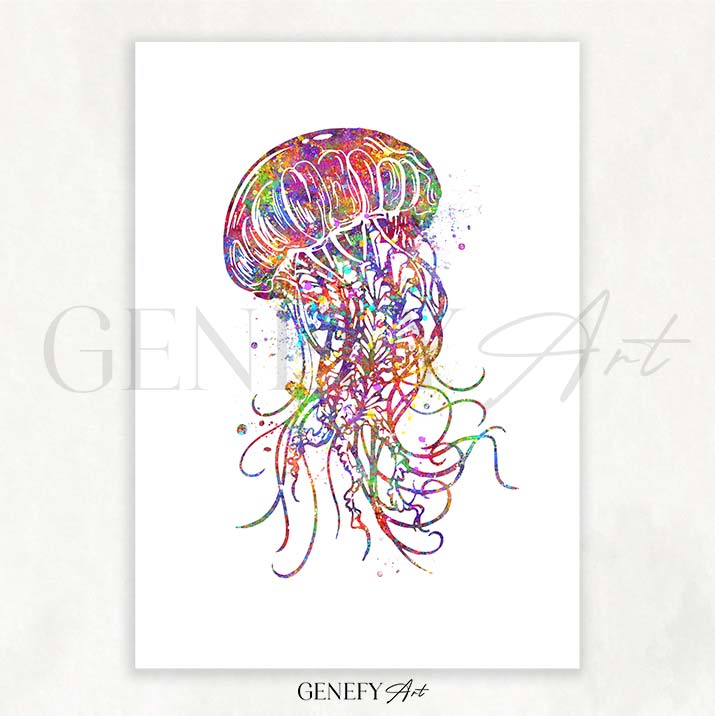 Jellyfish Watercolour Print