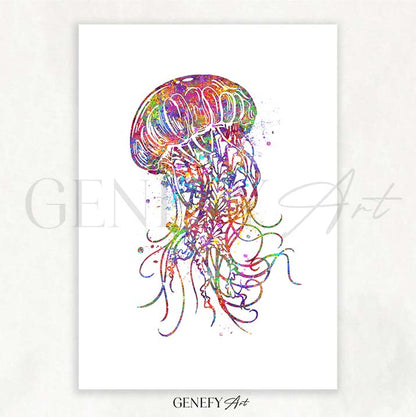 Jellyfish Watercolour Print