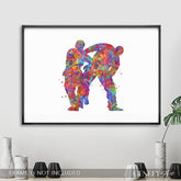 Jiu Jitsu Martial Arts Father and Son Watercolour Print