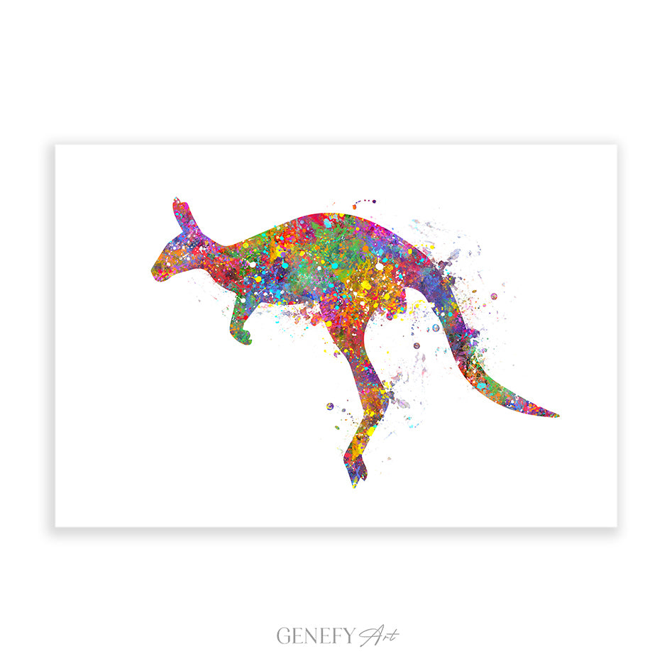 Kangaroo Watercolour Art Print