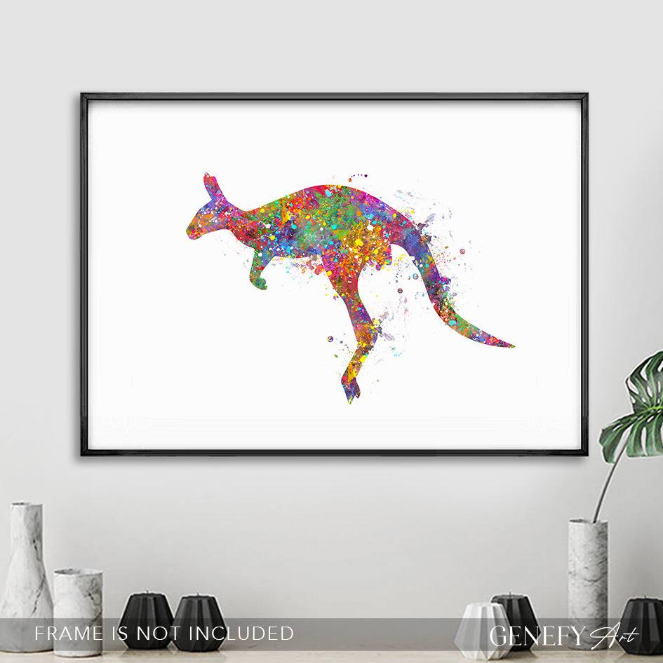 Kangaroo Watercolour Art Print