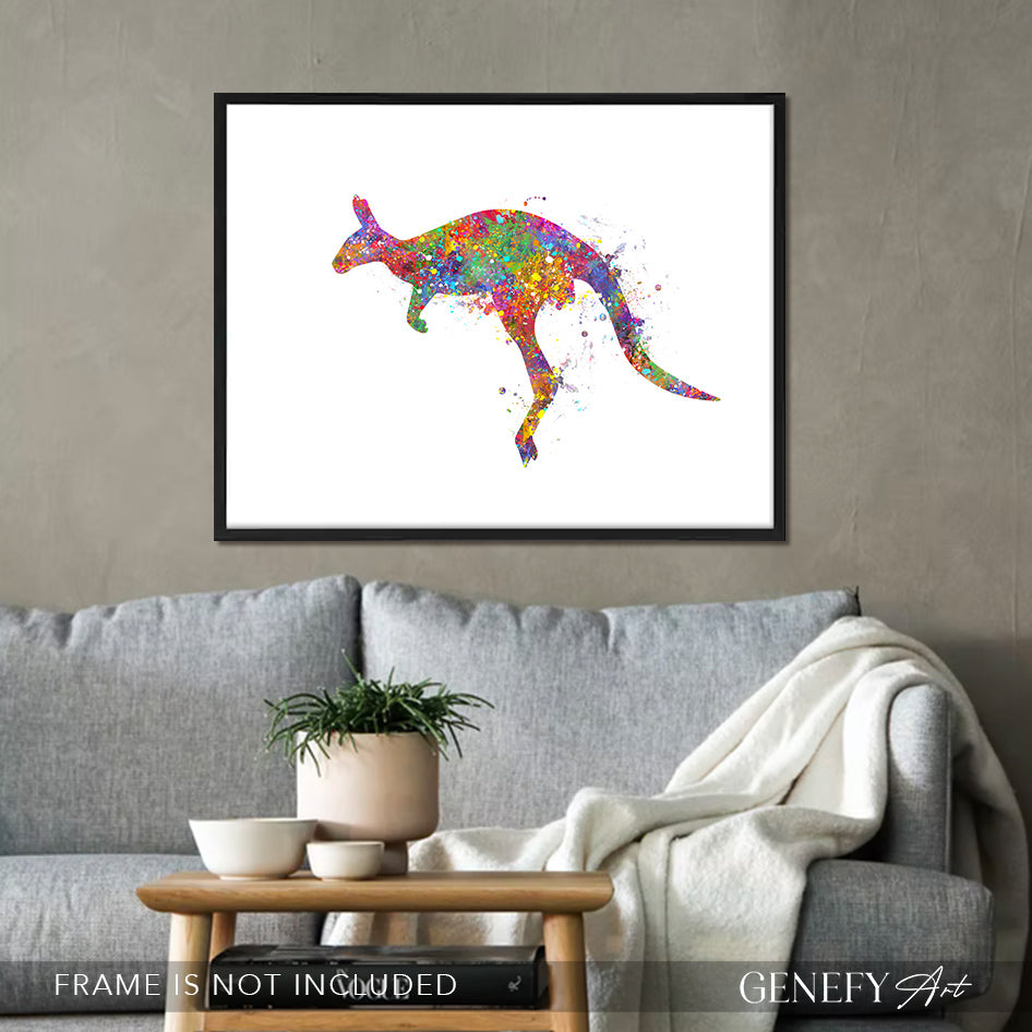 Kangaroo Watercolour Art Print