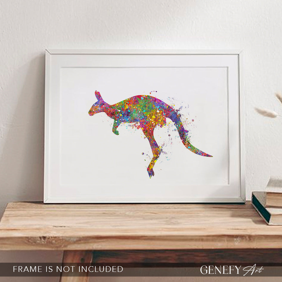 Kangaroo Watercolour Art Print