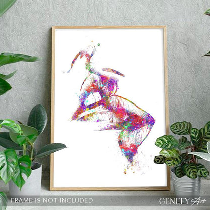 Biting Lips Watercolour Art Print - Genefy Art