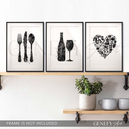 Kitchen Watercolour Print Set of 3