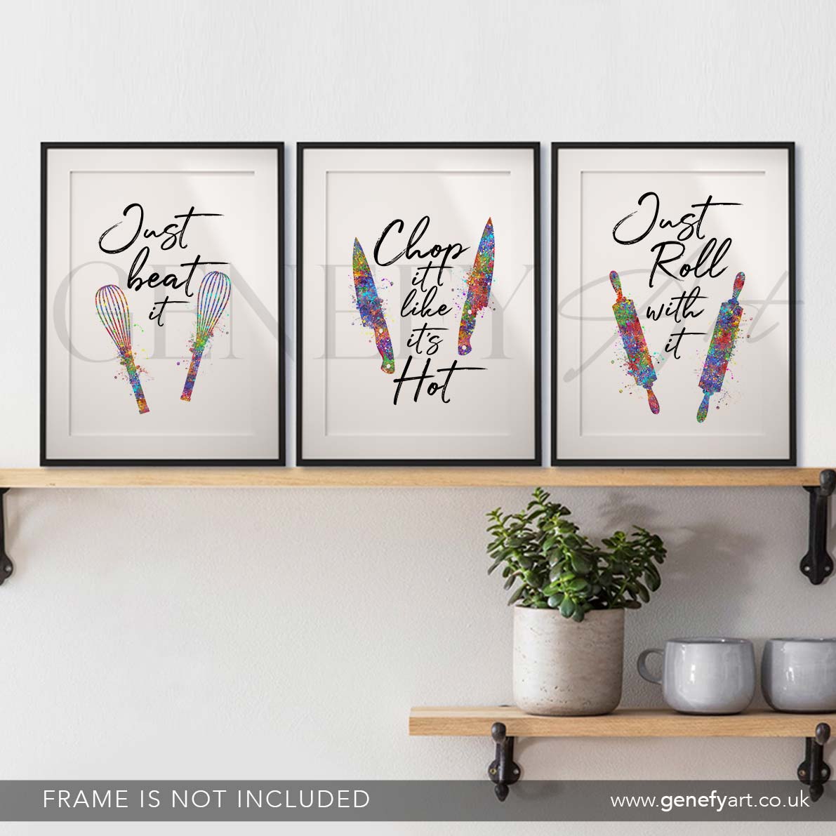 Kitchen Quote Watercolour Print Set of 3 - Genefy Art