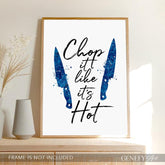 Blue Kitchen Quote Watercolour Print - Chop it like it&