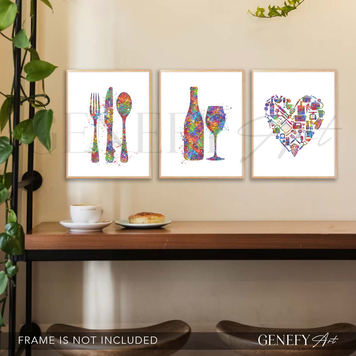 Kitchen Watercolour Art -Set of 3
