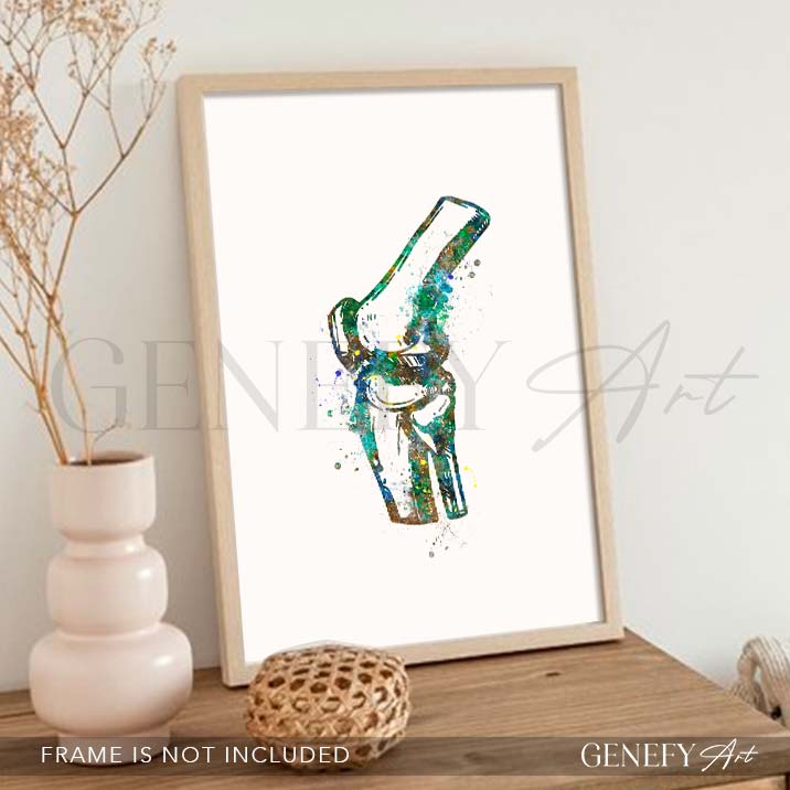 Knee Bone Anatomy Watercolour Print