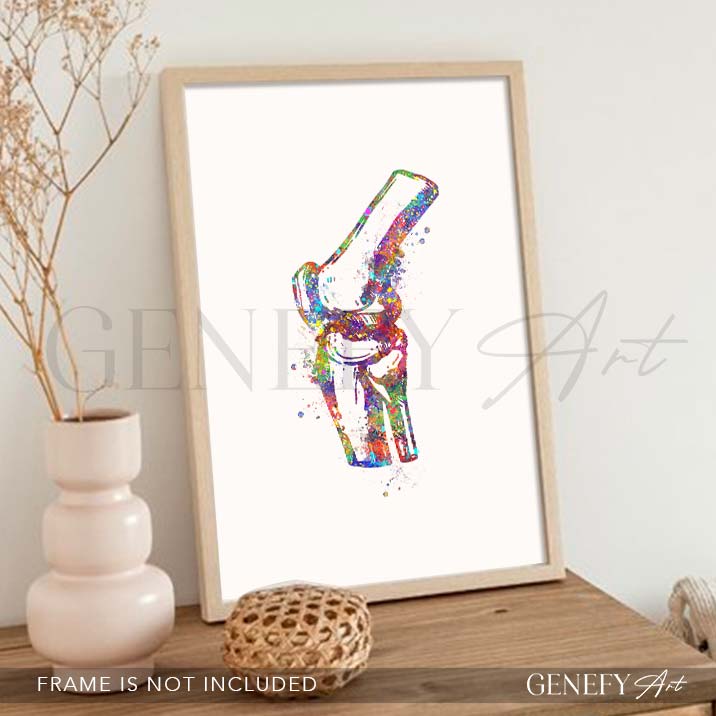 Knee Bone Anatomy Watercolour Print