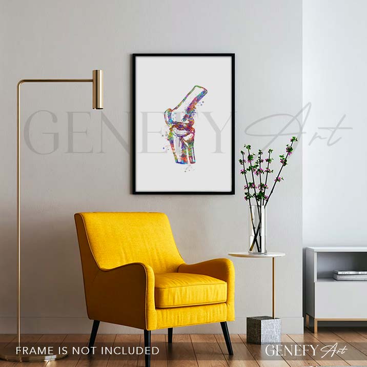 Knee Bone Anatomy Watercolour Print