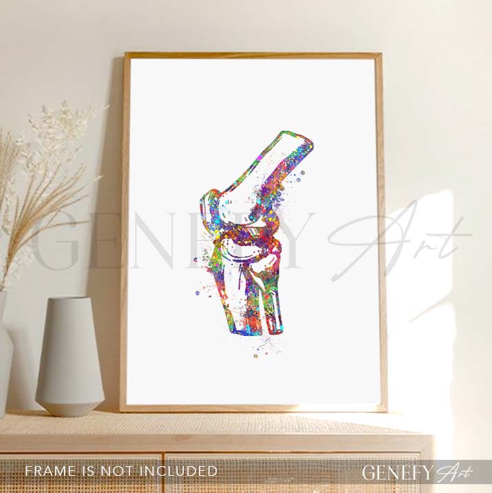 Knee Bone Anatomy Watercolour Print